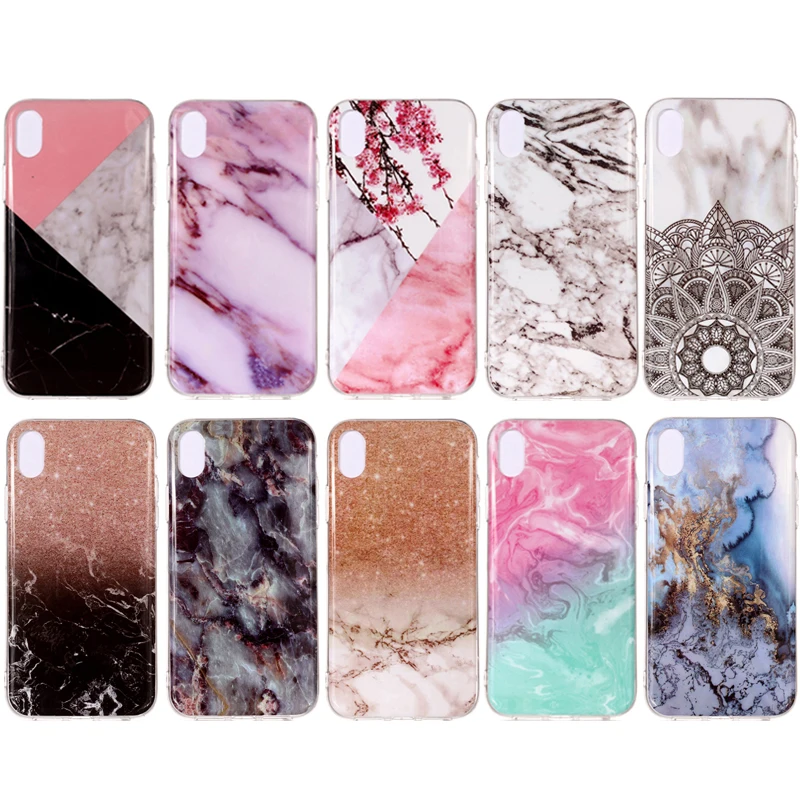 

Fashion Mandala Marble Cellular Phone Soft TPU Silicone Case Cover Shell Coque Funda Hull for Apple iPhone X XS MAX 6.5" XR 6.1