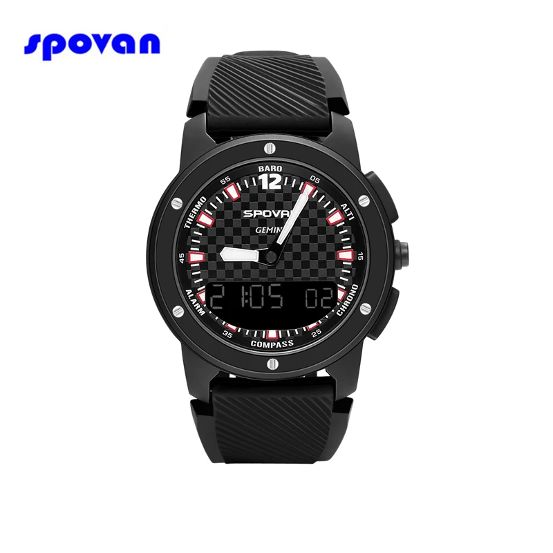 Reloj Hombre SPOVAN, роскошные брендовые часы, мужские спортивные наручные часы с двойным дисплеем, силиконовые часы, мужской светодиодный Saat Relogio Masculino