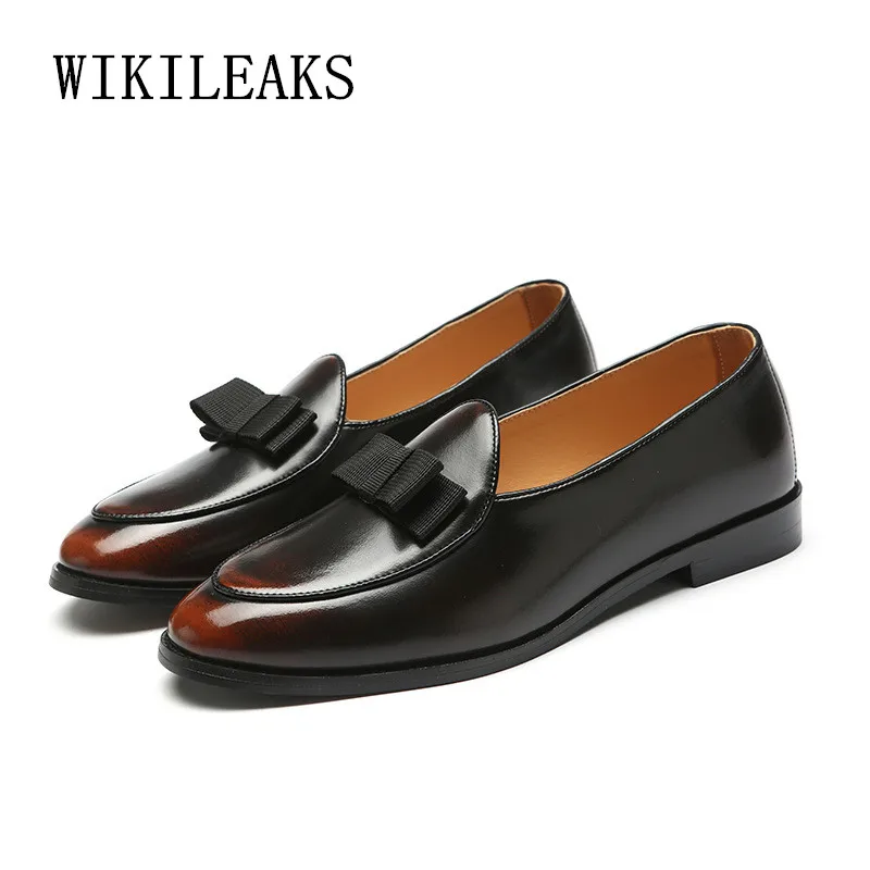 

2020 Plus Size Bowknot Leather Shoes Mens Shoes Oxford Shoes For Men Formal Wedding Dress Shoes Zapatos Hombre Sapato Masculino
