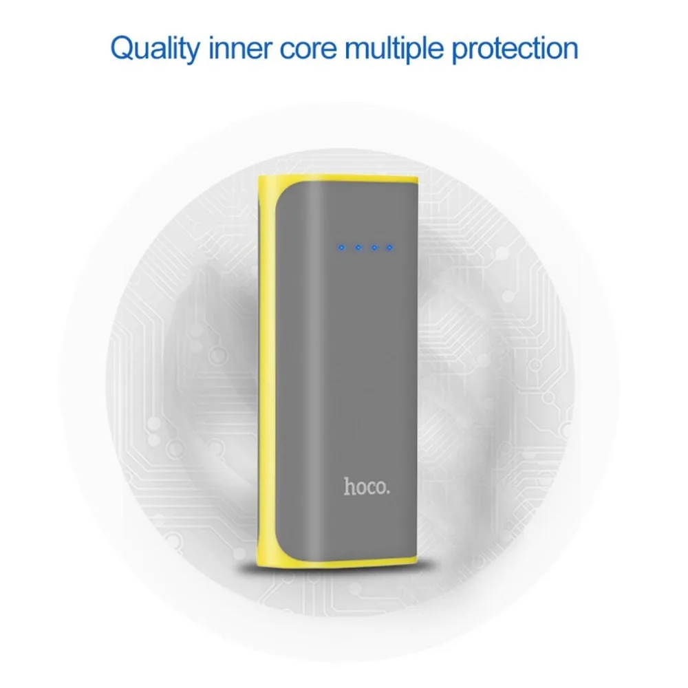 HOCO B21 5200mAh Mini USB Power Bank Tiny Concave Pattern 18650 Portable Mobile Phone External Battery Charger Powerbank HOCO B21 5200mAh Mini USB Power Bank Tiny Concave Pattern 18650 Portable Mobile Phone External Battery Charger Powerbank