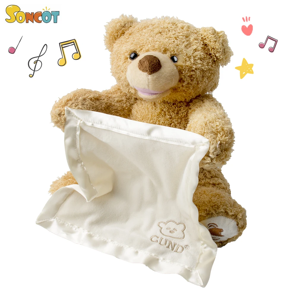 

SONCOT cute 30cm teddy bear play hide and seek cute cartoon stuffed plush toy children's best birthday new year gift