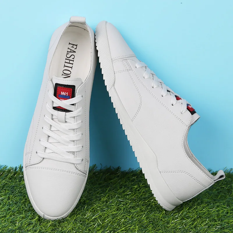 Men Casual Leather Shoes Men Lace Up Black White Flats Gentle Men Shoes Oxford Shoes For Men Zapatos Hombre tide shoes C4