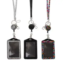 Держатель значка со стразами ремешок Блестящий кристалл ожерелье держатель карточек