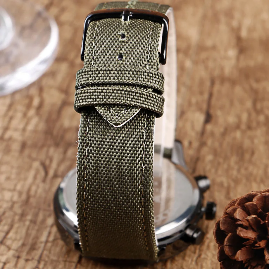 YISUYA Famous Brand Mens Watches Nylon Genuine Leather Wrist Watch Men's Date Chronograph Army Military Clock erkek kol saati (25)