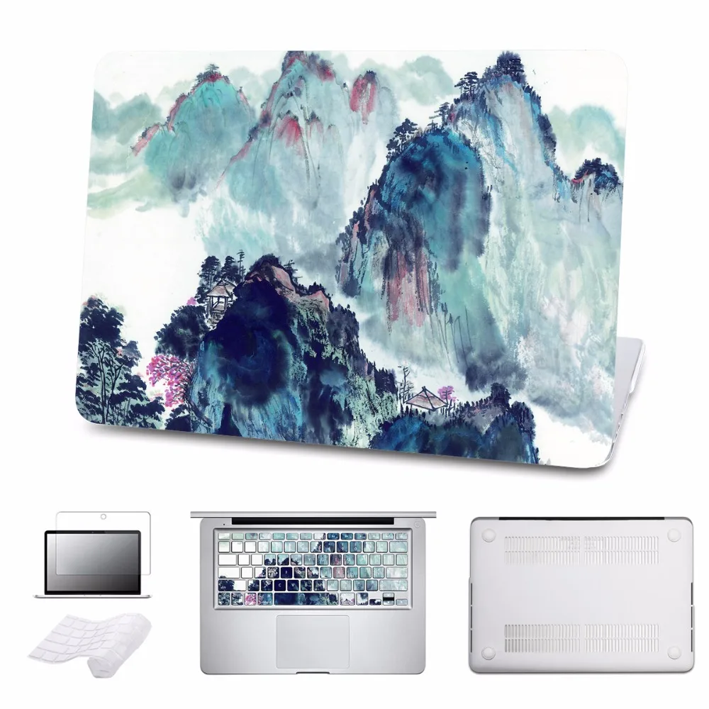 

Landscape Hard Case for 2016 2017 New Macbook Pro Retina 13 15 A1706 Touch Bar Cover Air 11 13 A1466 Laptop Bag 5 in 1 Bundle