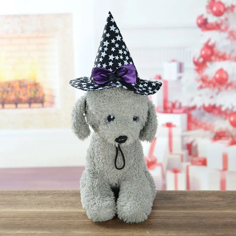 Хэллоуин собака шляпа пентаграмма дизайн с бантом конт Pet Magic колдун Высокая шляпа Собака Подарок Костюм Макияж вечерние Вечеринка фестиваль поставки