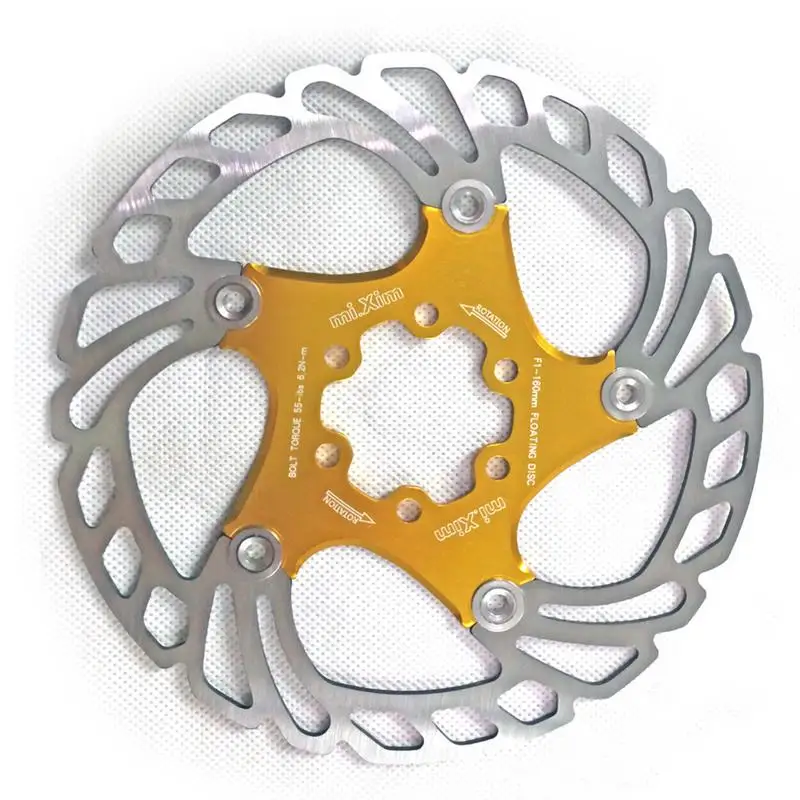 4 цвета велосипедный Дисковый Тормоз MTB поплавок вращающийся диск роторы 160 мм гидравлический тормоз Pad из нержавеющей стали поплавок роторы части велосипеда - Цвет: Gold