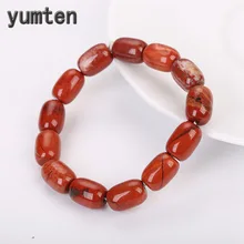 YUMTEN красная яшма Кристалл ведро бусины браслет Пьер Naturelle Femme ПОДЛИННЫЙ НЕФРИТ номинация подарок браслеты мужские очарование Исцеление