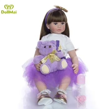 

60cm Silicone Reborn Toddler Toy 24" Lifelike Vinyl Princess Girl Baby Doll High Quality Birthday Gift Play House Toy