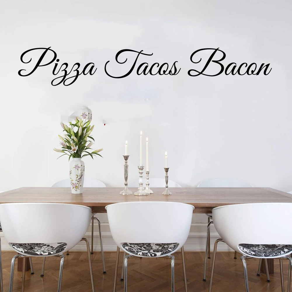 Pizza Tacos Bacon Kitchen Wall Sticker Italian Restaurant Food Pizzeria Wall Decal Dinning Room Cooker Live Love Laugh Spoof Pizza Tacos Bacon Kitchen Wall Sticker Italian Restaurant Food Pizzeria Wall Decal Dinning Room Cooker Live Love Laugh Spoof