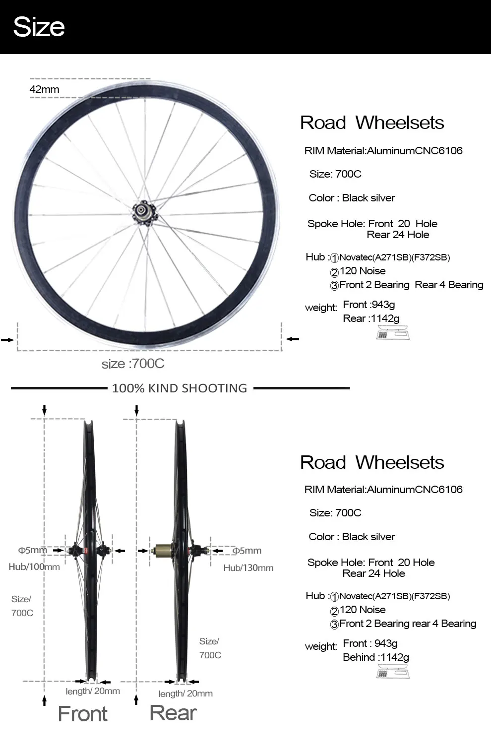 Discount 2017 BXT 700C V-brake alloy wheels NO carbon road bicycle aluminium clincher road wheelset novatec hub chinese bicycle wheels 23