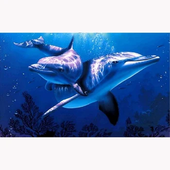 

H1174 full diamond painting,mosaic diamond,5d diy diamond painting Dolphin