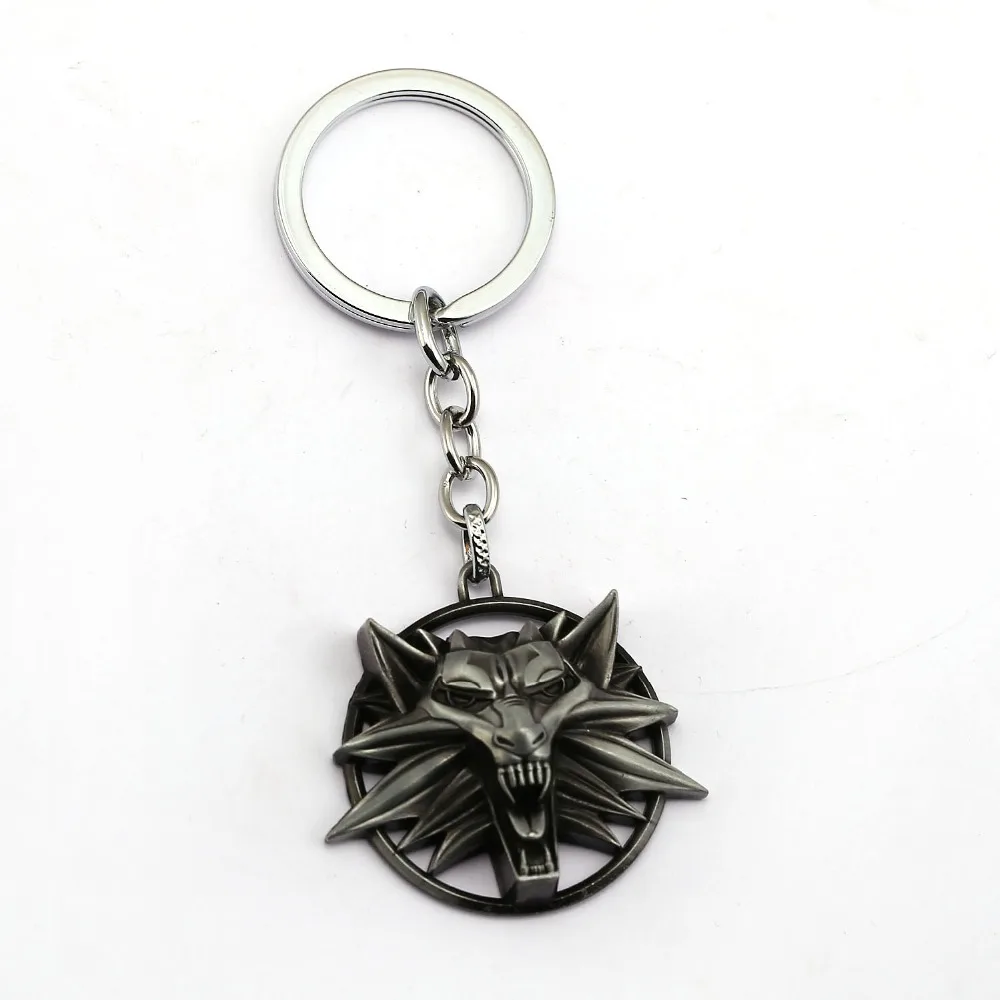 

Wolf Head Keychain The Witcher 3 Wild Hunt Medallion Key Ring 2 Colors Key Holder For Men The Wild Hunt Game Key Chains
