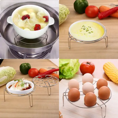 2pcs stainless steel egg steamer rack trivet instant pot pressure
