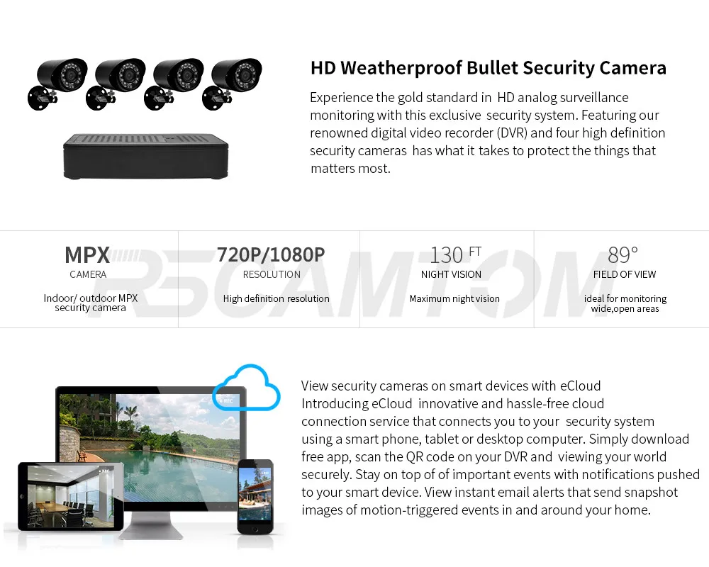 4CH 1.0MP AHD DVR CCTV Camera System Kit Outdoor Security Camera 720P Indoor HDMI DVR Mini Surveillance Kits IR Night Vision (4)