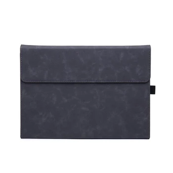 

Laptop Case For Surface Pro 4/5/6 Tablet Folding Stand Frosted Dark Grey Leather 30x22x2Cm
