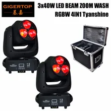 4in1 RGBW 3 шт. 40 Вт Moving Head Light, диско DJ вечерние партии Паб Бар КТВ супер луч с зумом мыть эффект 3in1 10/17CH