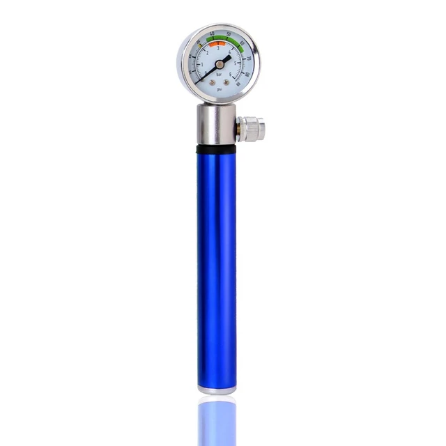 Mini Bicycle Pump With Pressure Gauge 210 PSI Portable Hand Cycling