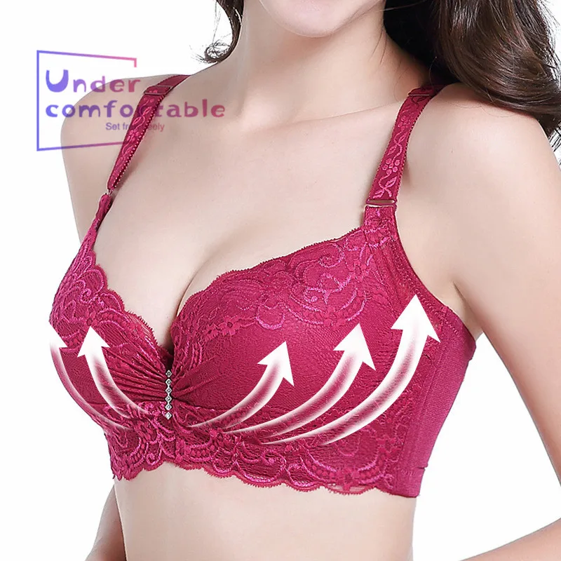 

New Plus Size Push Up Thin Lace Sexy Women Push Up Bra Shaping Adjust Female Underwear Gather Breast Lingerie Girl Intimates