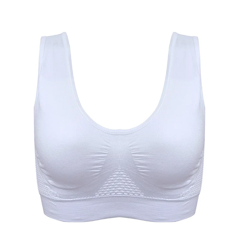 Women Sexy Bras Seamless Push Up Bra Front Zipper with Pads Wire Free Shockproof Underwear Plus Size Sleeping Bra Sport Lingerie - Цвет: White