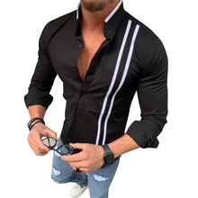 Men's Casual Business Shirts Long Sleeve Luxury Brand Minimalist Solid Color Cotton Long Sleeve High Quality Males Social Shirts