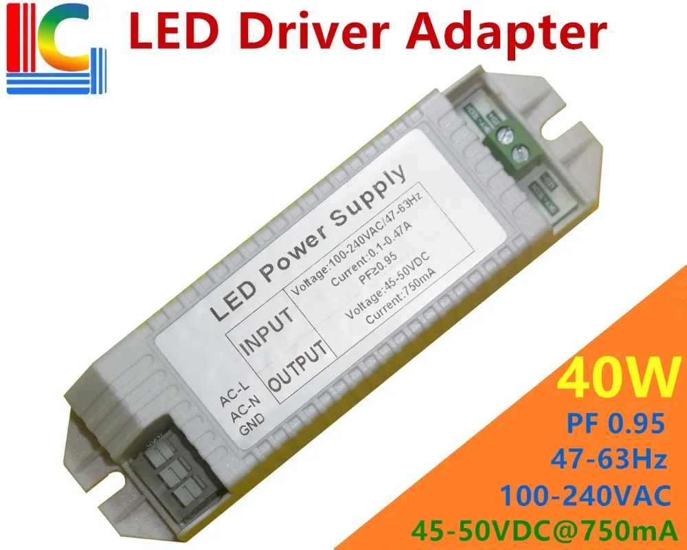 

40W Led Driver adapter 750mA Power Supply AC to DC Lighting Transformer for LED Downlights LED Panel lamps LED Track Lighting