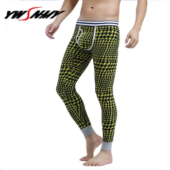 

Underwear Winter Warm Men Long Johns Cotton Fashion Printed Long Johns Men Thick Plus Velvet Thermal Leggings Men Thermal Pants