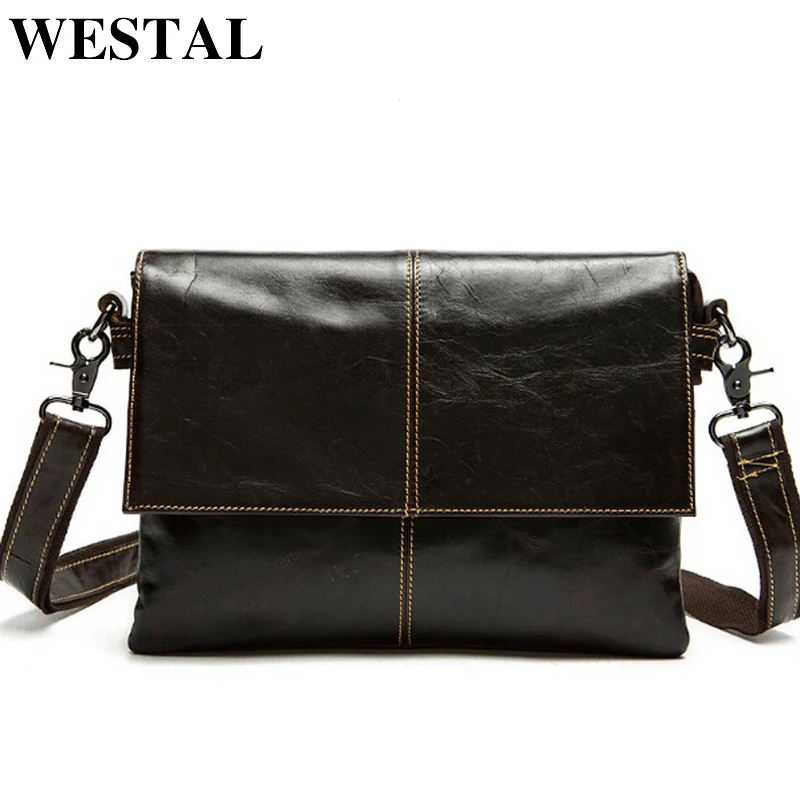 

WESTAL men's bags genuine leather messenger bag men leather men's shoulder bag for men 15 laptop men crossbody bags handbag 2019