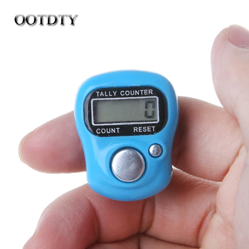 

OOTDTY Mini Stitch Marker And Row Finger Counter LCD Electronic Digital Tally Counter For Sewing Knitting Weave Tool Finger