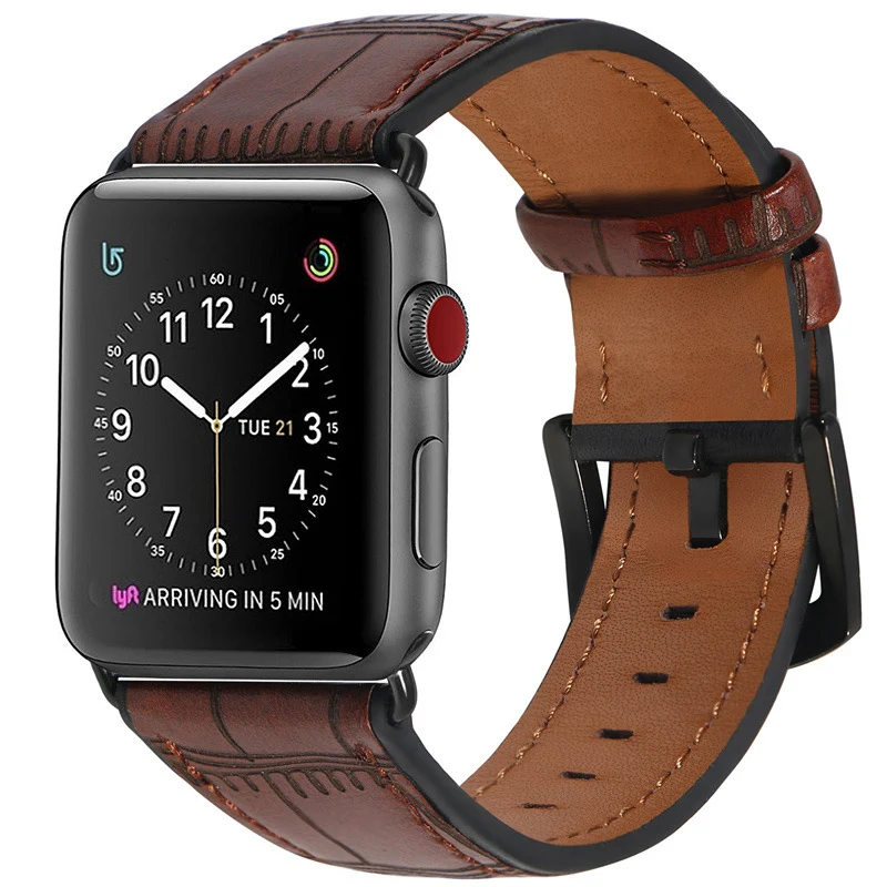 Ремешок для Apple Watch 38mm 42mm натуральной кожи ремешок для Apple Watch ремень серии 1/2/3/4 с черный адаптер 7 видов цветов