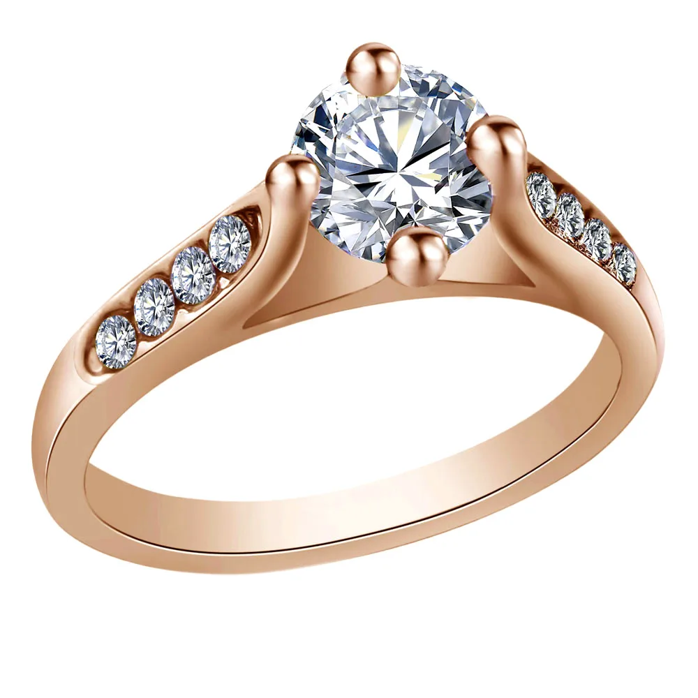 Zerotime#501 новые модные кольца женские ювелирные изделия заполненные Свадебные обручальные хрустальные кольца Роскошный кулон Элегантные Горячие - Цвет основного камня: Rose Gold