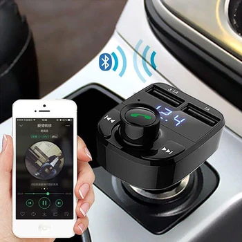 

FM Transmitter Aux Modulator Bluetooth Handsfree Wireless Car Audio MP3 Player Dual USB Car Charger XM-90