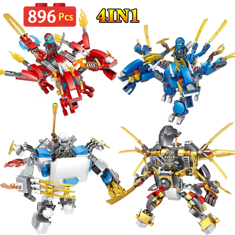 

Ninjago Movie Series Model Machine Armor Building Blocks 4 IN 1 Toys Children LegoINGly Gifts Compatible Toys For Kid