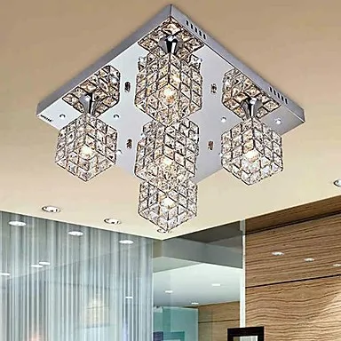 

Simple Modern Artistic LED Crystal Ceiling Light Lamp With 5 Lights For Living Room Home Lighting Lustres Free Shipping