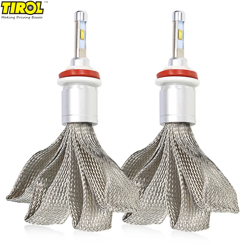 

2Pcs Tirol Car LED Headlights H8 Auto Front Bulb Automobiles 360 Degree Beam 6000k Headlamp Aluminum Super White Light Lamps