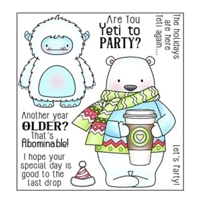 

AZSG Scarf Bear Clear Stamps for DIY Scrapbooking Photo Album Decoretive Transparent Stamps Embossing Stencial 10*10cm