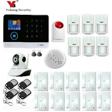 

YoBang Security 3G WCDMA Home Alarm System APP Control Security Smart Home And Surveillence Video IP Camera Smoke Fire Detector.