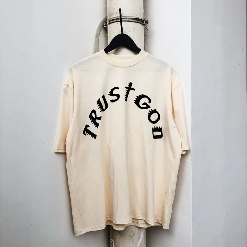 19ss Kanye West футболка Trust God Sunday service Святой Дух CPFM футболки летний стиль
