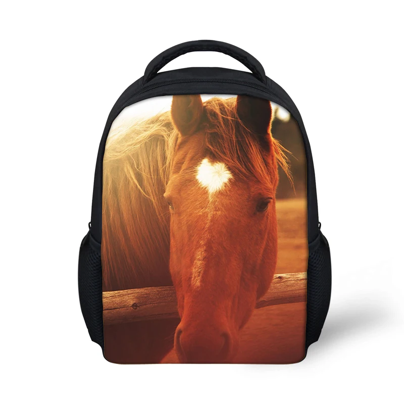 Cutom детская школьная сумка 3D Crazy Horse школьный портфель с принтом для мальчиков и