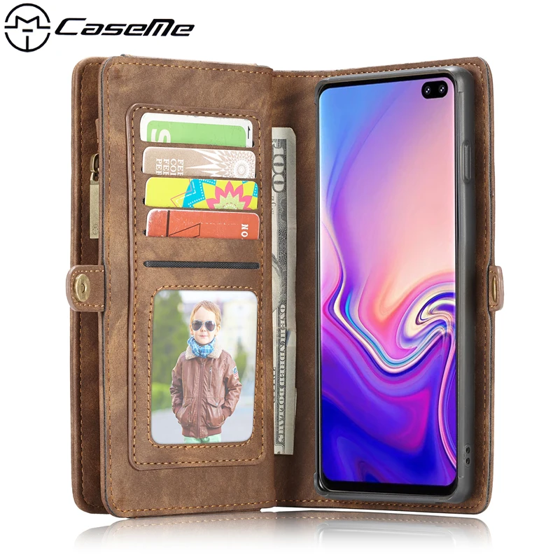 

Magnetic TPU Back Cover Coque for Samsung Galaxy S10 Plus s10+ Case Luxury PU Leather Zipper Wallet Card for Samsung S10e Case