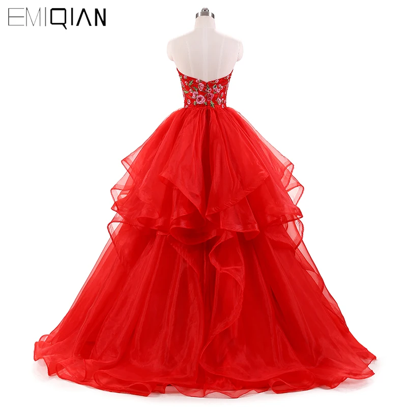 Платье из тюля и органзы с вышивкой, лифом и оборками, платье для выпускного вечера 99015