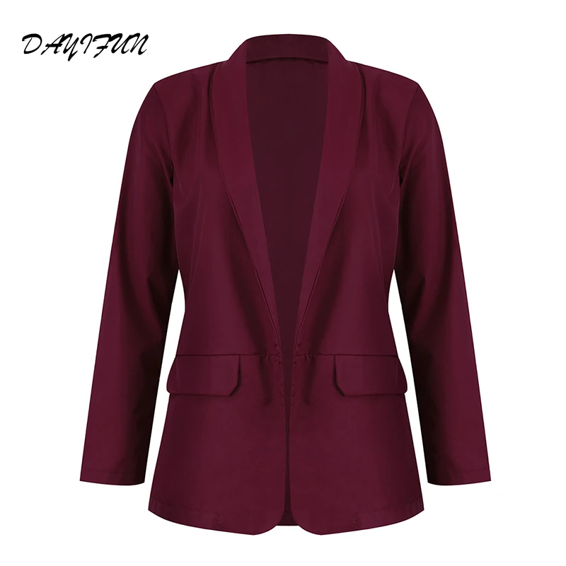 

2019 Long Sleeve Blazer Women Coats Jackets Ladies Casual Solid Color Thin Slim Office Lady Cardigan Outwear Tops FN499