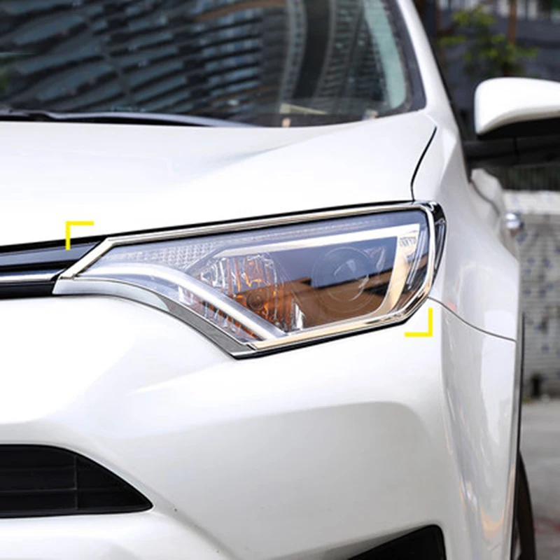 Car Accessories ABS Chrome Exterior Front Head Lamp Light Cover Trims