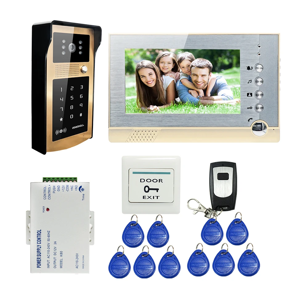 FREE SHIPPING New 7 Record Video font b Door b font Phone Intercom System Metal Monitor