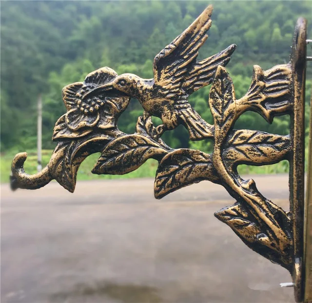 2 Cast Iron Bird Flower Bracket Wall Mount Garden Yard Home Decor 2 Cast Iron Bird Flower Bracket Wall Mount Garden Yard Home Decor Retro Metal Hook Hanger