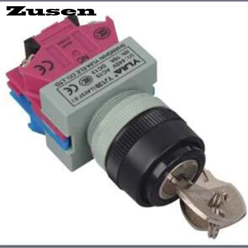 

Zusen 22mm LA37-E key lock switch 2 position/3 position push button switch