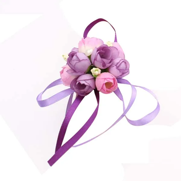 Wrist Corsage Bracelet Bridesmaid Sisters Hand Flowers Wedding Party Bridal Prom