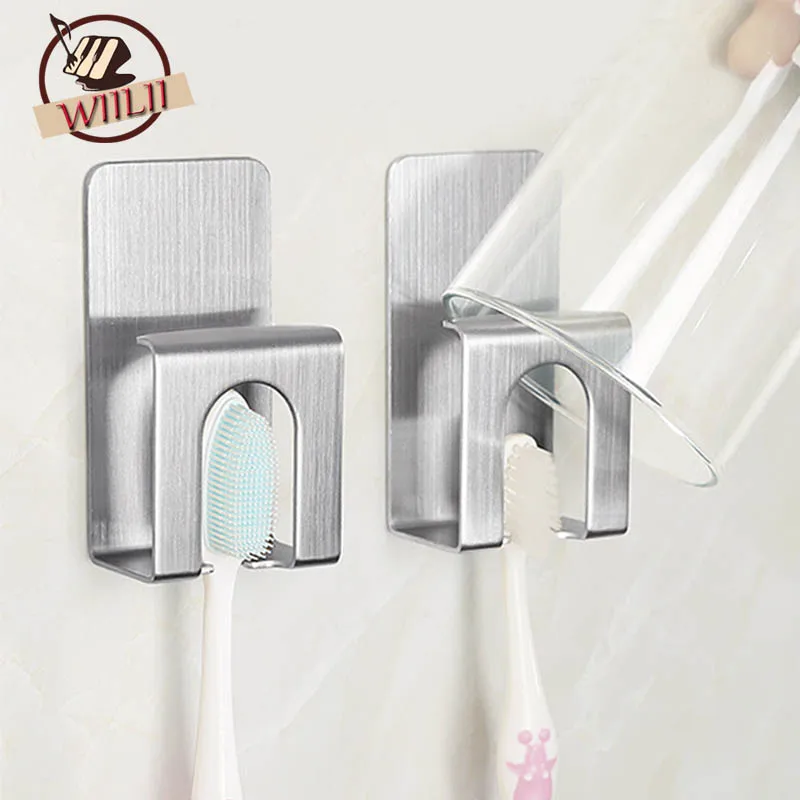 Buy 1PC Stainless Steel Wall Mount Toothbrush Holder
