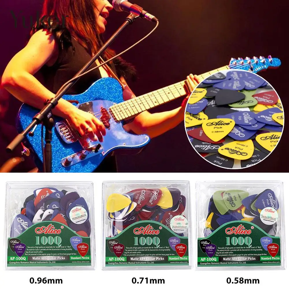 

100Pcs Matte Acoustic Guitar Plectrum Fingerstyle Pick Replacement For Alice