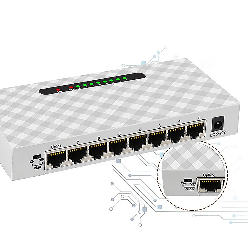 10/100/1000 Мбит/с полнодуплексный 8 коммутатор концентратор lan гигабит Ethernet Настольный сетевой коммутатор (US Plug)